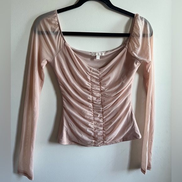 GUESS Elegant Pink Ruched Women's Top - Picture 1 of 9